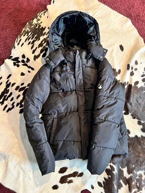 ZYIA Black Quilted Hooded Puffer Jacket